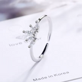 925 Sterling Silver Zircon Crown Ring