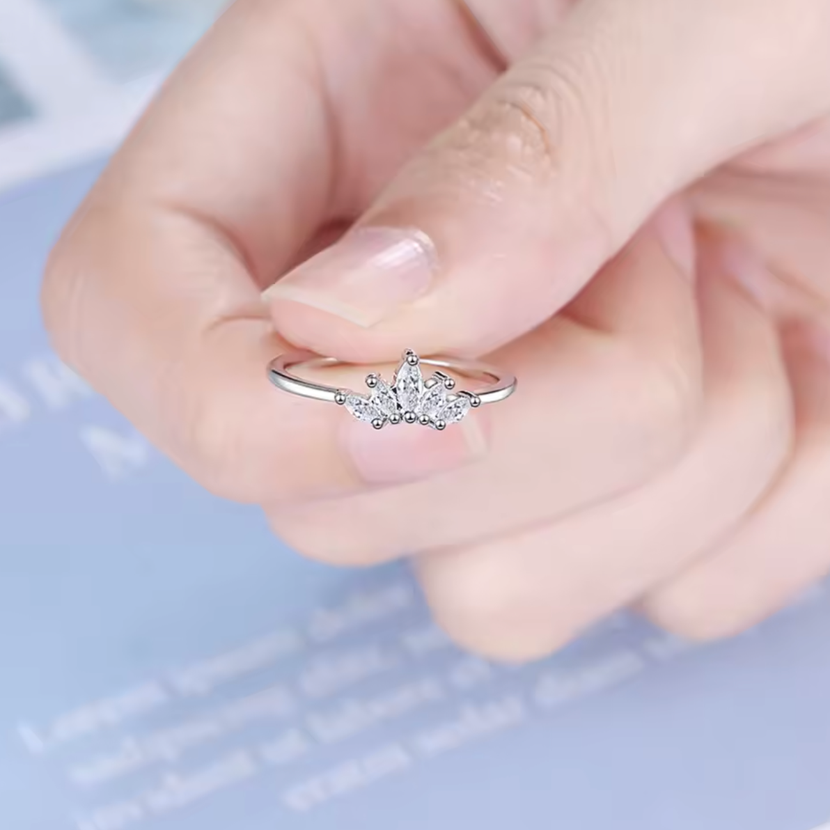 925 Sterling Silver Zircon Crown Ring
