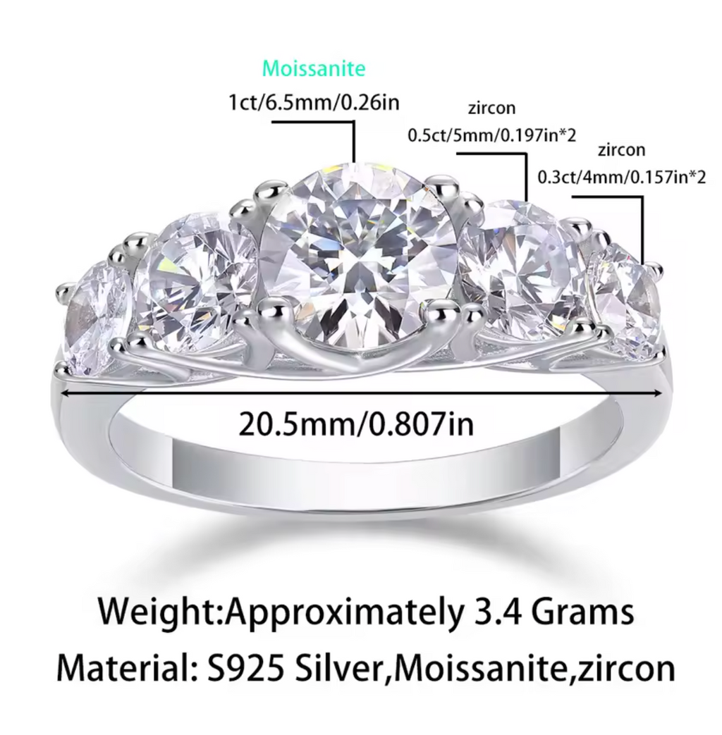 Five-Stone Moissanite Ring