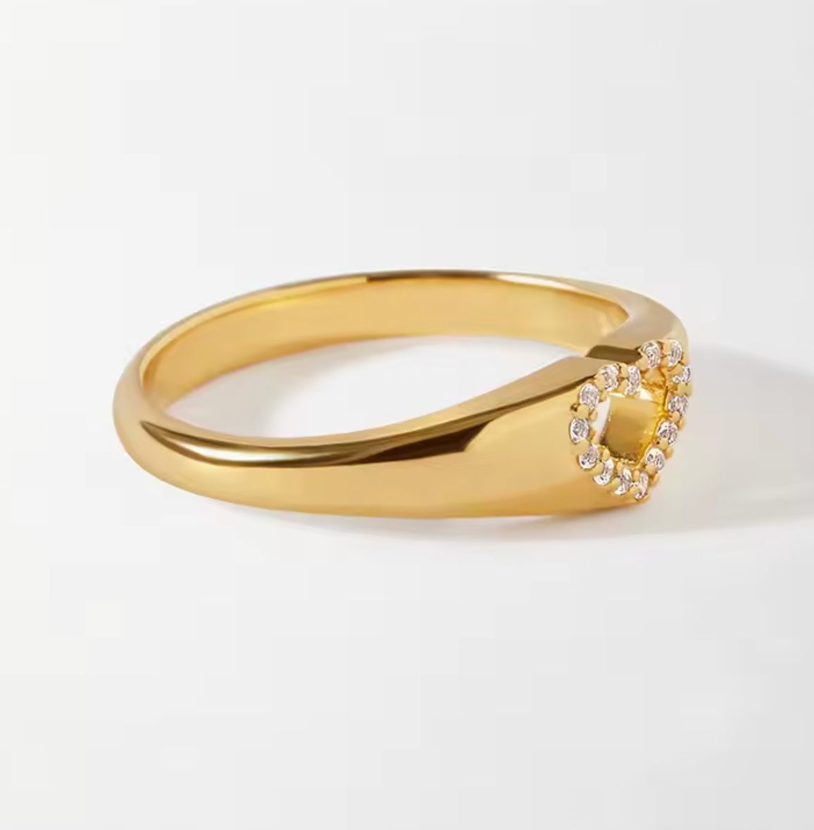 925 Sterling Silver Zircon Hollow Heart Ring