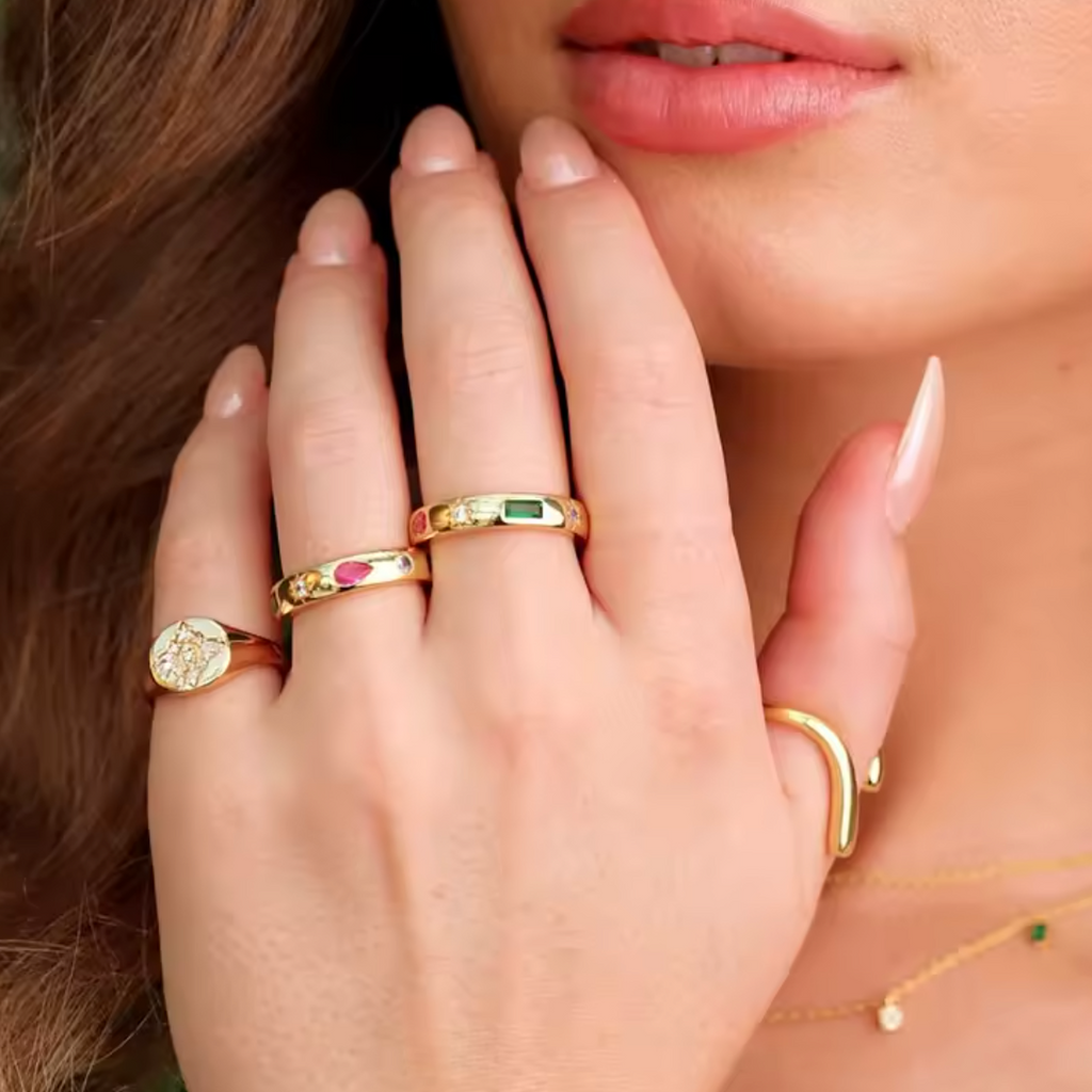 925 Sterling Silver Colorful Zircon Ring