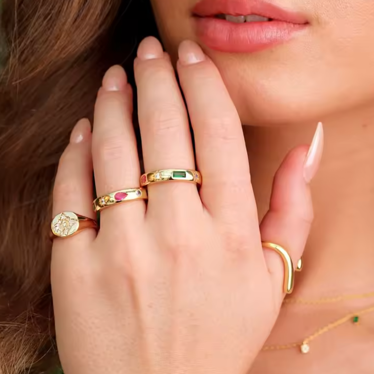 925 Sterling Silver Colorful Zircon Ring