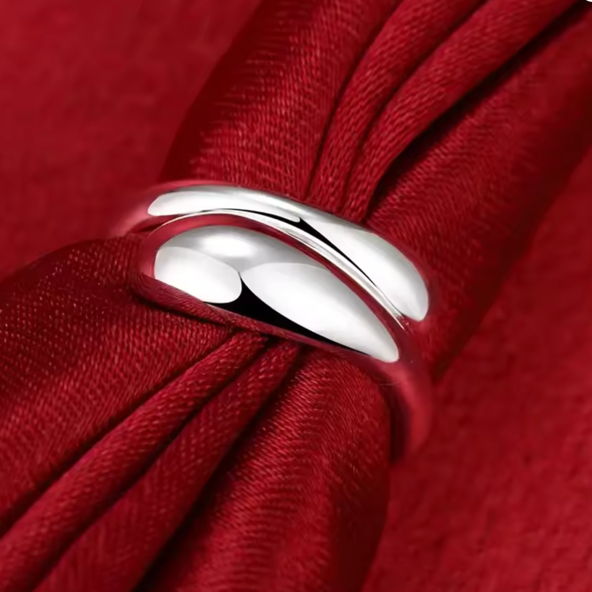 925 Sterling Silver Water Drop Zircon Ring