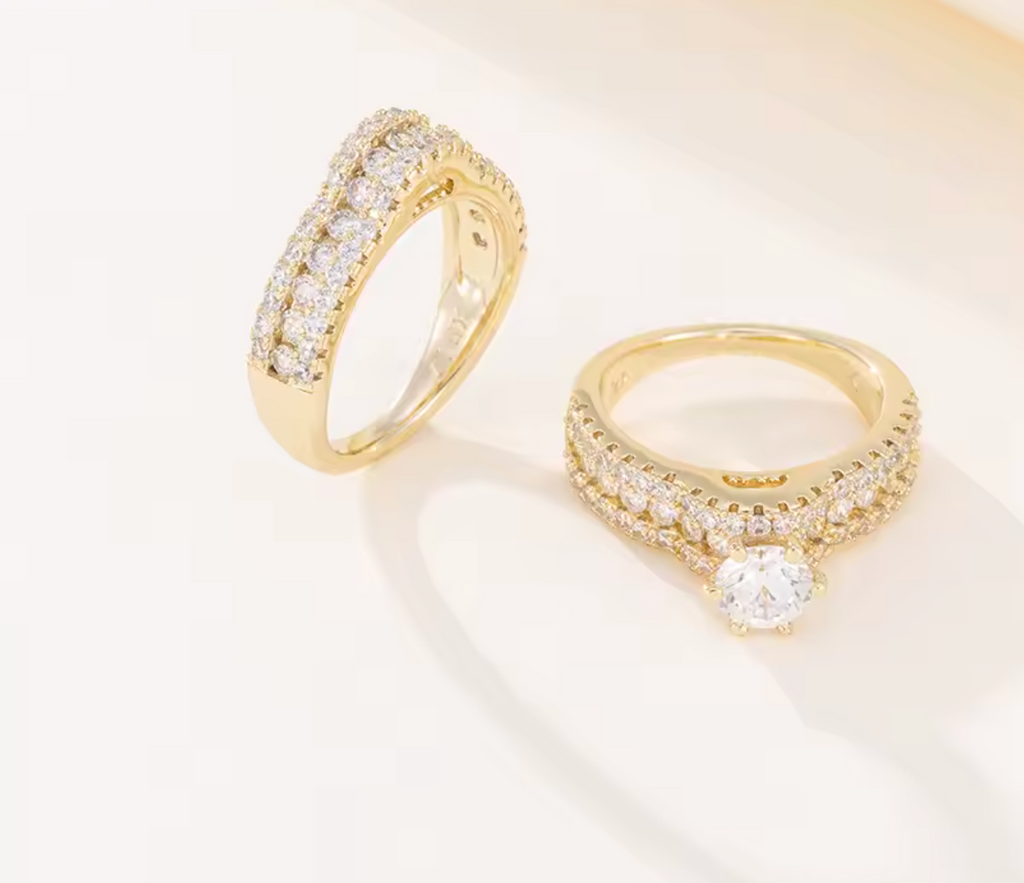 Elegant Light Gold Color Ring Set