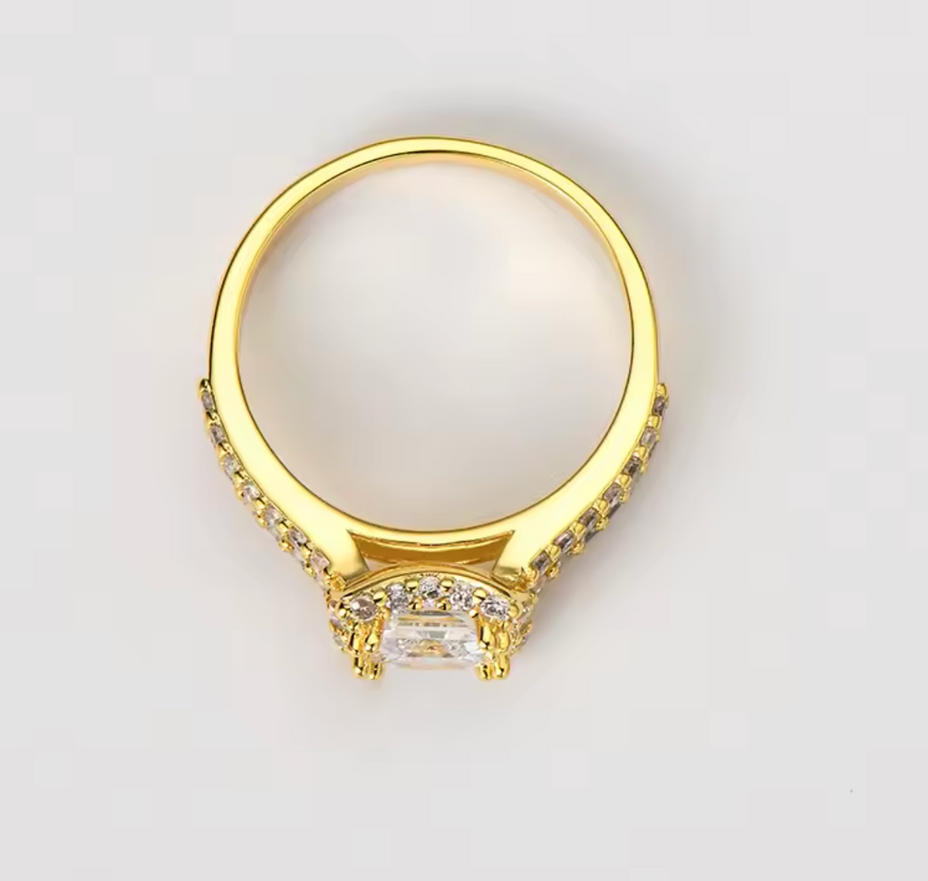 Classic 1CT Princess Cut CZ Lab Diamond Ring
