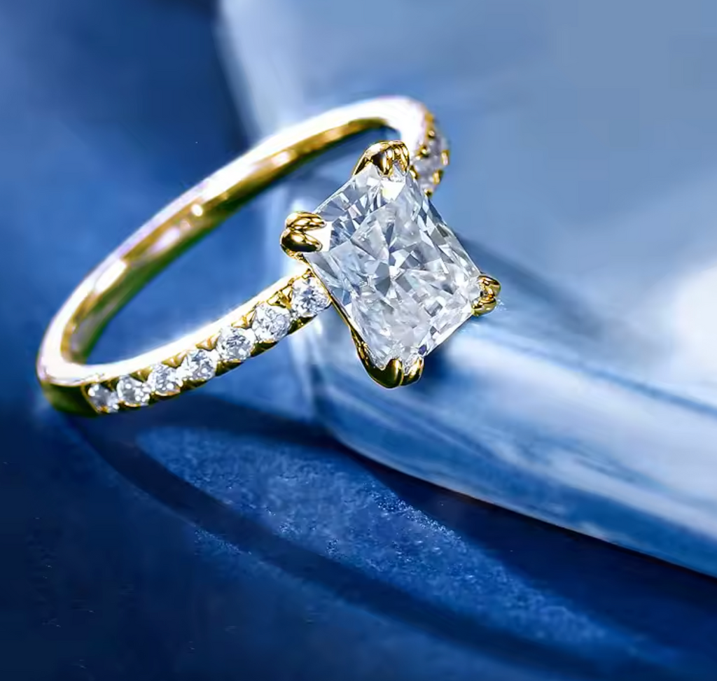 Radiant Cut CZ Engagement Ring