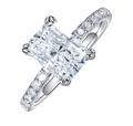 Radiant Cut CZ Engagement Ring