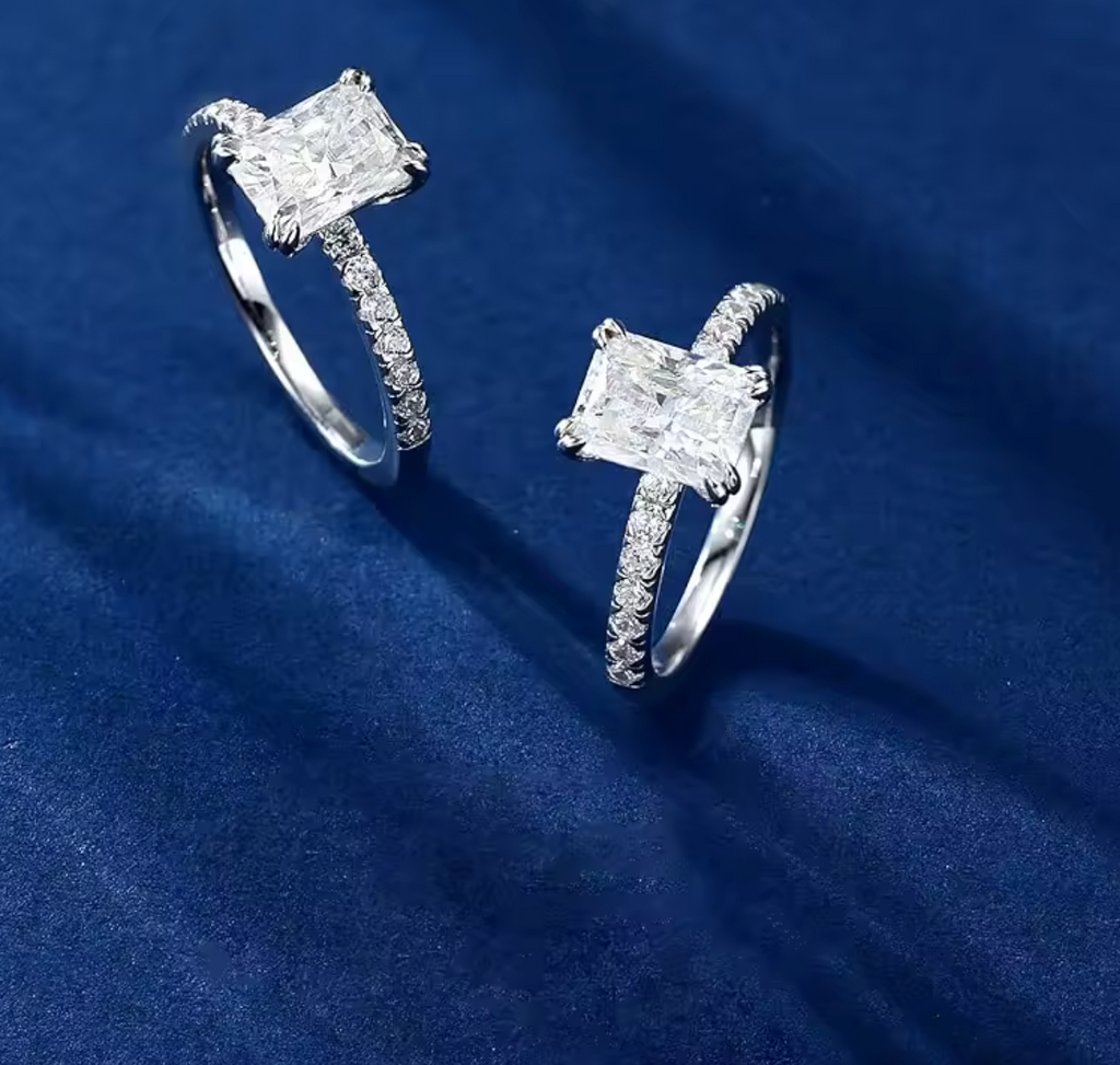 Radiant Cut CZ Engagement Ring