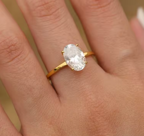 2.5CT Oval Cut Moissanite Ring