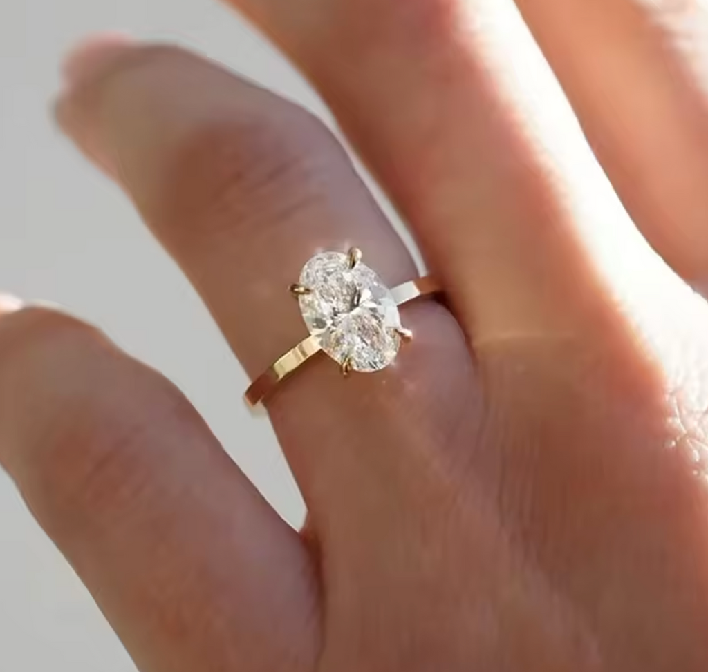 2.5CT Oval Cut Moissanite Ring