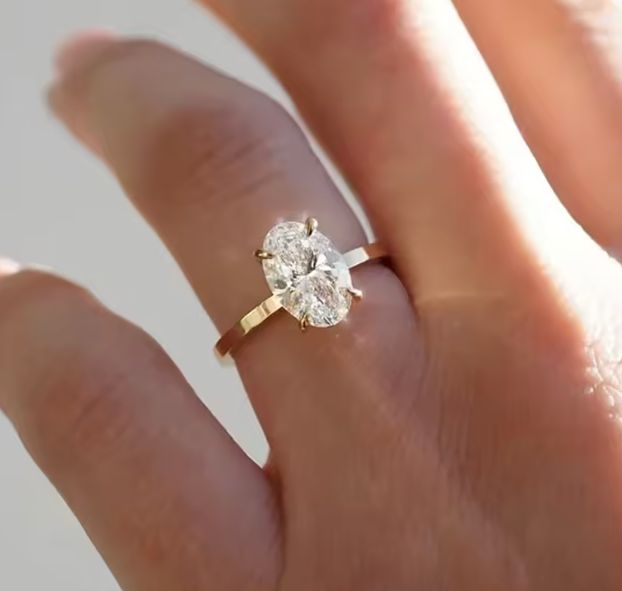 2.5CT Oval Cut Moissanite Ring